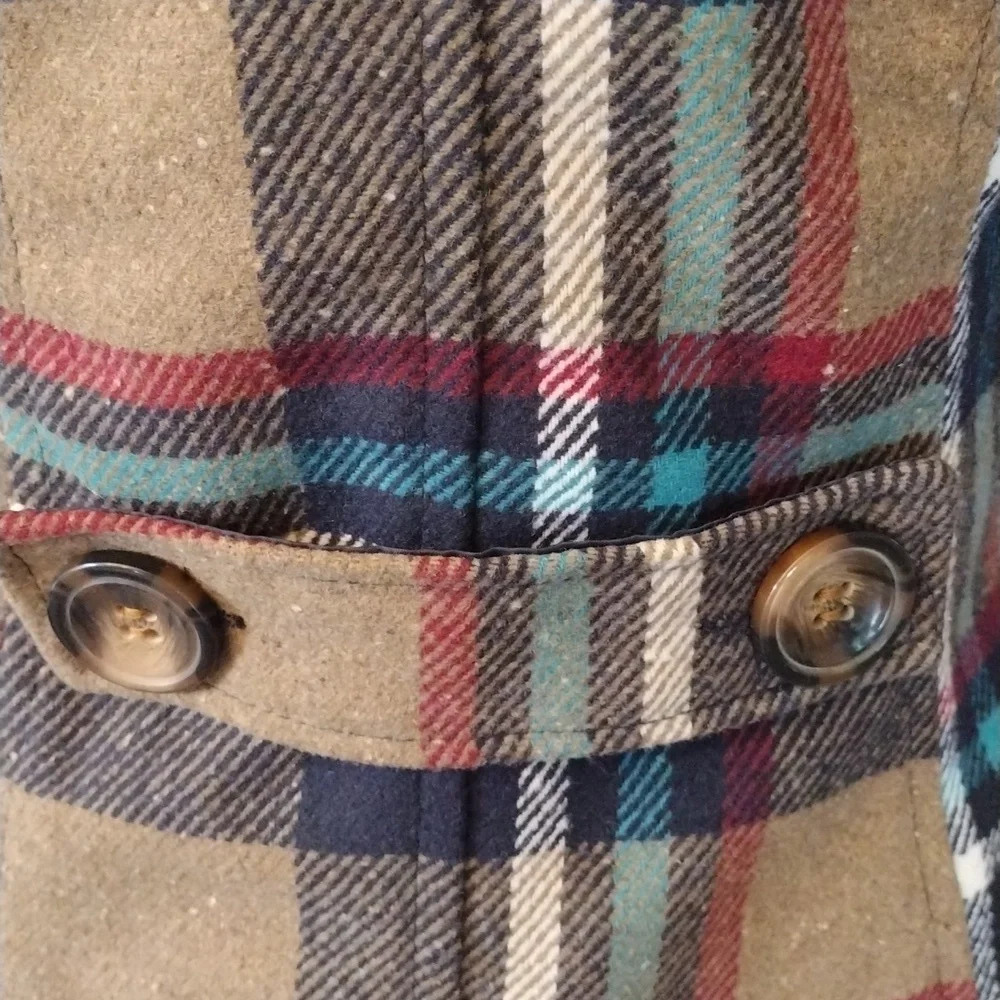 Me Jane Women's Plaid Peacoat Multi Color, Size XS - Picture 14 of 15